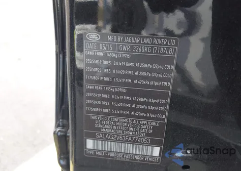 2015 Land Rover Lr4 z USA, uszkodzony, nr VIN SALAG2V63FA774053